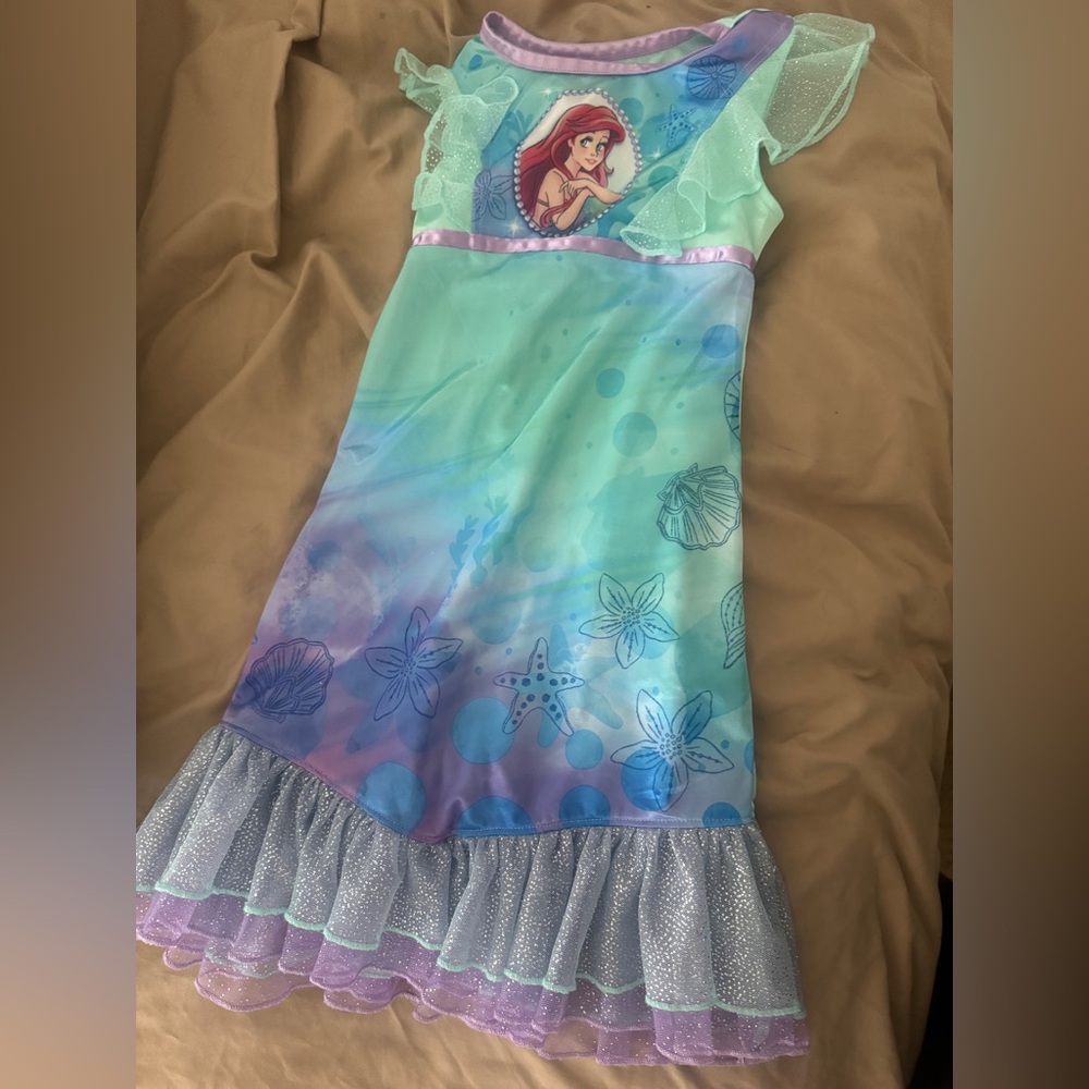 Disney Little Mermaid Kids Nightgown - Green and Purple